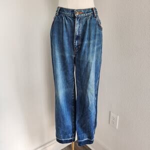 Vintage 80s Pleated Mom Jeans High Rise Tapered Leg Denim Pants  Gitano 28W
